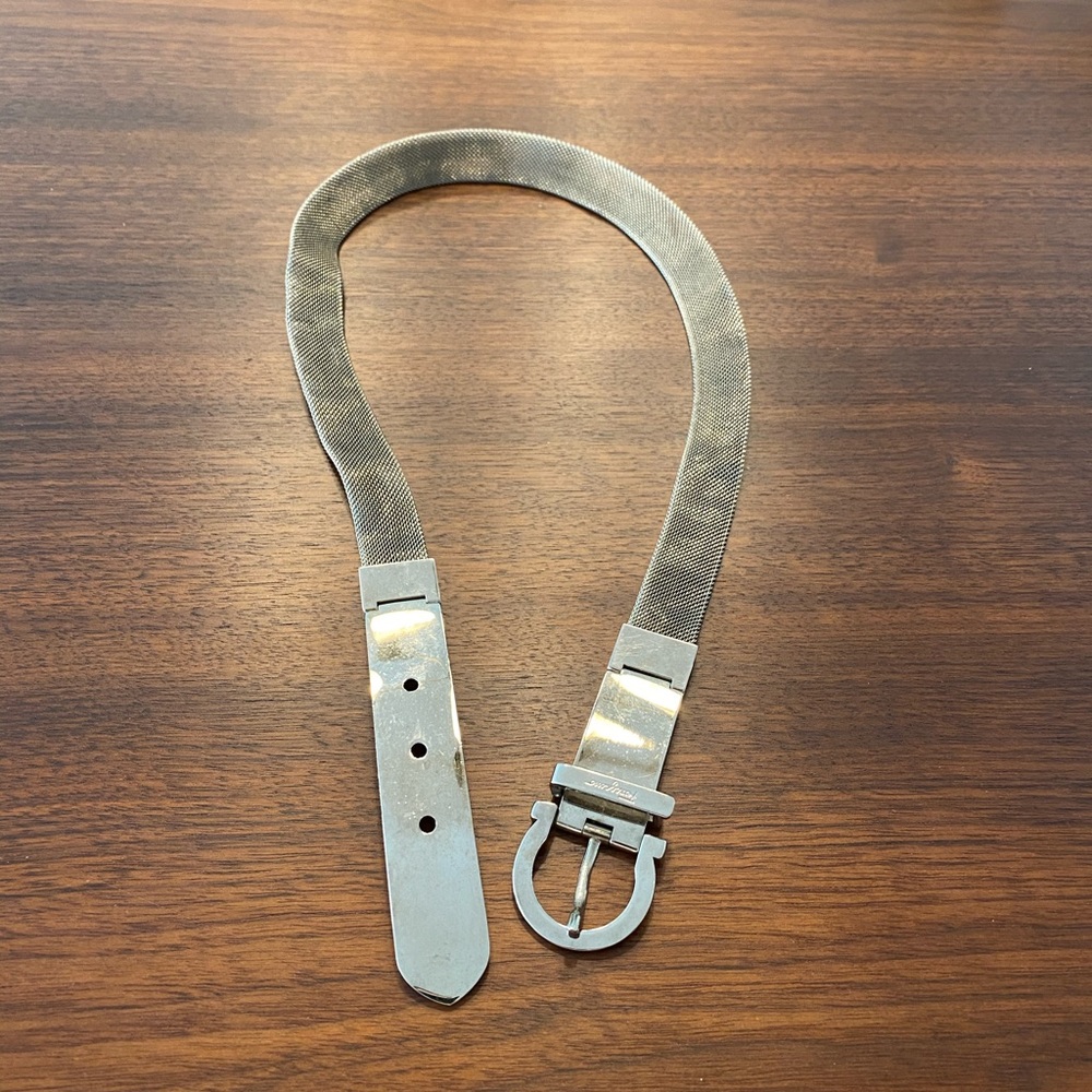 Salvatore Ferragamo silver mesh belt